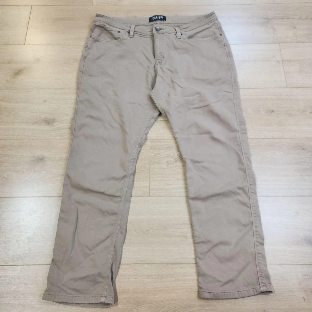 DU/ER N2X Relaxed Taper Pants Mens 38x30 Beige Chino Canvas Casual MFNR1002